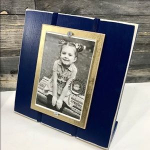 Blue and gold picture frame